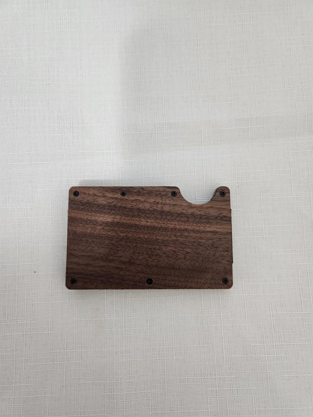 Wood and Black Minimalist Men's Card Holder Wallet